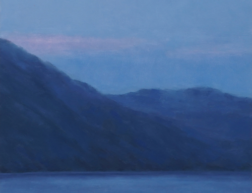 Lake Como, at Dusk; Oil on Panel, 8×10 inches