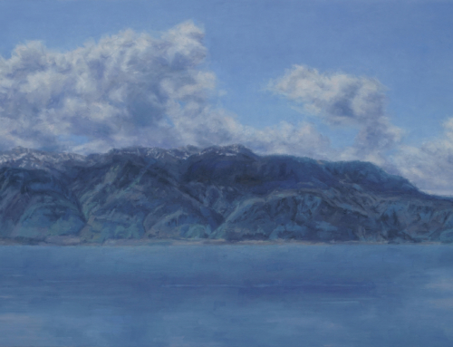 Chablais Alps Panorama; Oil on Panel, 12×24 inches